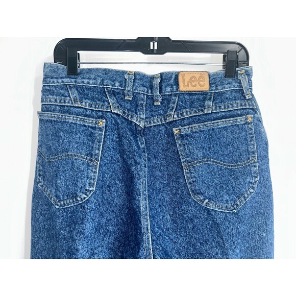 Women's 90's Vintage Lee High Rise Medium Wash Tapered Leg Jeans Size 16 Med - Picture 6 of 7